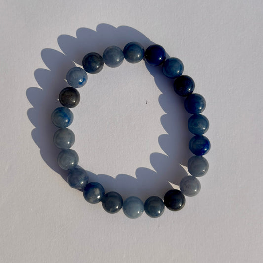 Blauer Achat Armband