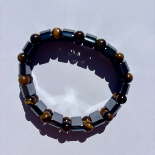 Tigerauge-Hämatit Armband
